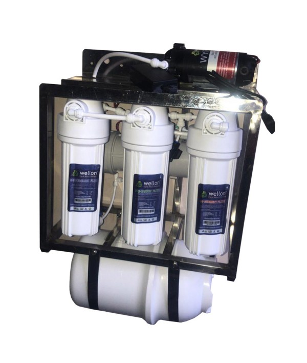 WELLON 40 LPH SS RO SYSTEM + 11 Liters in-built Pressure storage water Tank + TDS CONTROLLER .